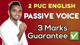 Passive Voice 2 PUC English 3 Marks Guarantee 🔥 [upl. by Catarina952]