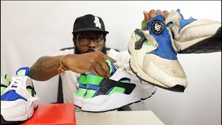 NIKE AIR HUARACHE SCREAM GREEN 2021 REVIEW AND COMPARISON 2014  1999  TWO FEET BARE CREPS EP18 [upl. by Notnilc]