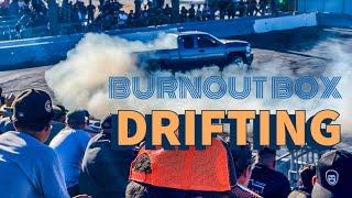 AWESOME truck drifting in a BURNOUT BOX drifting drift burnout [upl. by Gillmore914]