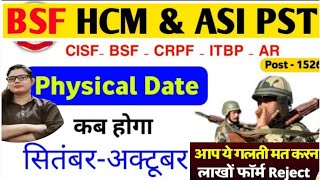 BSF HCM Physical Date 📅 ASI SyllabusCutoffForm कितने भरे गए🔥bsf [upl. by Adnalay]