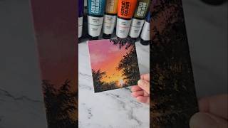 Easiest way to paint a sunset  acrylic painting ideas [upl. by Dlabihcra]