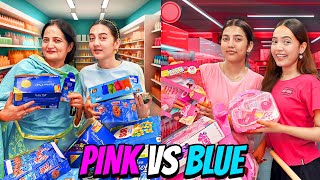 Pink Vs Blue Shopping Challenge🩷💙Earthquake Aya😱Sistrology [upl. by Keating158]