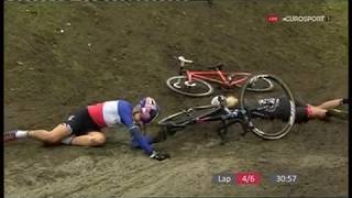 Cyclocross Crash Neff and PFP Hoogerheide 2018 [upl. by Ynettirb268]