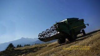 DANGEROUS WORK JOHN DEERE 2256 Gros ripage en montagne MOISSON DE LEXTREME 19 [upl. by Ahsirek]