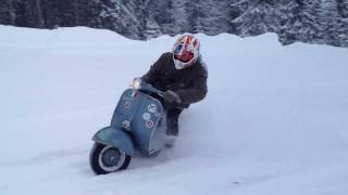 Vespa 150 1962 winter fun driving Norway iPhonecam [upl. by Kenward911]