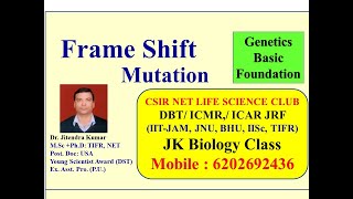 Frame Shift Mutation Video Lecture by Dr Jitendra Kumar [upl. by Afatsom663]