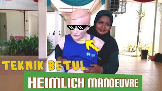 Teknik Heimlich Manoeuvre Bagi Pertolongan Cemas Kes Tercekik [upl. by Oirromed445]