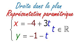 Utiliser la représentation paramétrique dune droite  Terminale [upl. by Telrahc429]