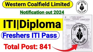 Western Coalfield Limited Apprentice Recruitment 2024WCL Apprentice Vacancy 2024iti govt job 2024 [upl. by Elicec881]