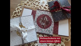 Weihnachtskarte mit einem kleinen Effekt basteln  persönliche Weihnachtskarte [upl. by Parthena]