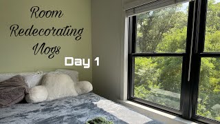 Room Redo Vlogs Day 1 [upl. by Naasah]