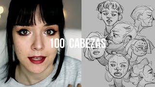 DIBUJO 100 CABEZAS  ¿Se puede dibujar mejor en 5 días [upl. by Eltsirc]