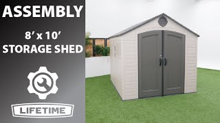 Lifetime 8 x 10 Storage Shed  Lifetime Assembly Video [upl. by Ymmij]