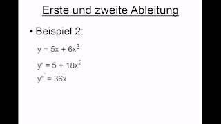 Erste  zweite Ableitung [upl. by Anassor]