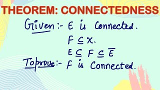 Theorem on connectedness  Real Analysis  Metric Space  Topology  Msc math  connectedness [upl. by Acenahs]