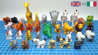 ELEFANTE GIRAFFA LEONE LEONESSA ZEBRA IPPOPOTAMO COCCODRILLO CANE GATTO  ANIMALI LEGO DUPLO LEGOLA [upl. by Eitsim338]