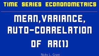 AR1 Process Mean Variance Autocovariance and Autocorrelation function [upl. by Juanne]