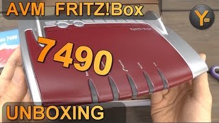 UnboxingFirst Look AVM FRITZ Box 7490 DSLVDSL Router  WLAN 80211ac  USB 30  DECT Basis [upl. by Nolos]