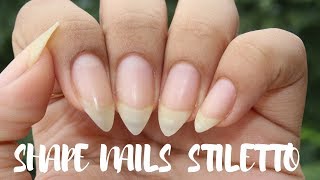 FILESHAPE NATURAL NAILS STILETTO  GLASS NAIL FILE  Enaildiaries [upl. by Trevor]