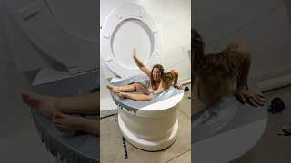 How to BREAK 100 LAYERS OF DUCT TAPE in the Giant Toilet with BIG CANNONBALL shorts [upl. by Gaskill]