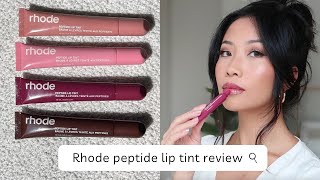 Rhode peptide lip tint review swatches with amp without lip liner [upl. by Anelra]