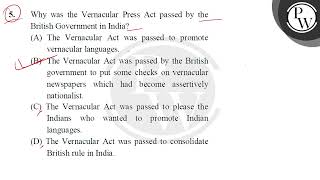 Why was the Vernacular Press Act passed by the British Government in India [upl. by Ynohtnaed492]