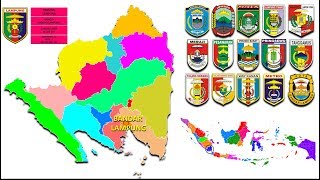 10 Peta Indonesia Provinsi Lampung Kabupaten Kota dan Kecamatan [upl. by Pebrook]