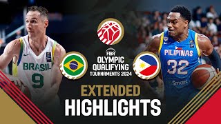 SemiFinals Brazil 🇧🇷 vs Philippines 🇵🇭  Extended Highlights  FIBA OQT 2024 Latvia [upl. by Annohsak]