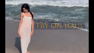 Beachwear try on haul  sheer see through dress  transparent clothes [upl. by Paddie]