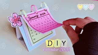 How to make a 2022 desk calendar  diy calendar paper Mini calendar paper crafts for school  DIY [upl. by Eenahc203]