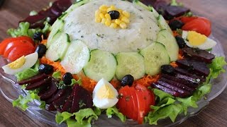 Salade composée  Mixed salad  سلطة خضار مشكلة [upl. by Fulks]