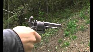 tir avec un revolver à broche 7mm un remington 1858 et un SampW 357 mag [upl. by Prunella849]