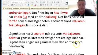 Sfi kurs B kurs C kurs D skrivuppgift Min bostad kapitel Bosse kan inte sova Språkvägen B [upl. by Ragan]