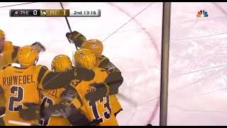 Nick Bonino Power Play Goal Against Philadelphia 22517 Assisted by Jake Guentzel amp Brian Dumoulin [upl. by Adlaremse]