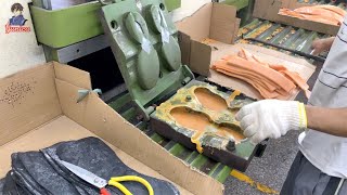 Mass production process of rubber and EVA synthetic soles Shoe sole factories in China [upl. by Mahla384]