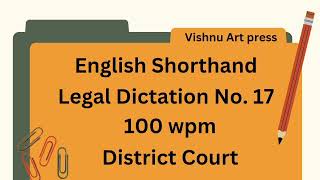 English Legal Dictation 100 wpm  100 wpm Legal Dictation  Special for District Court High court [upl. by Akierdna]