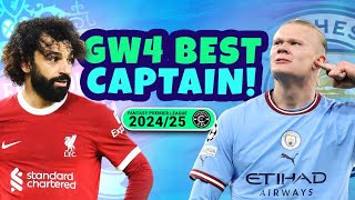 BEST GW4 FPL CAPTAIN 🤖  HAALAND HATTY  Fantasy Premier League Tips 2425 [upl. by Ellemac]