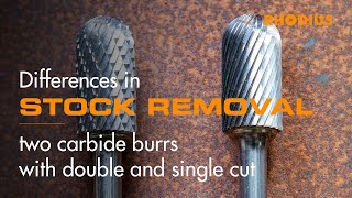 Double cut and single cut differences in carbide burr stock removal [upl. by Magulac]