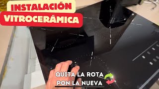 Cómo INSTALAR placa VITROCERÁMICA y como QUITAR la Vitrocerámica ROTA [upl. by Mommy239]