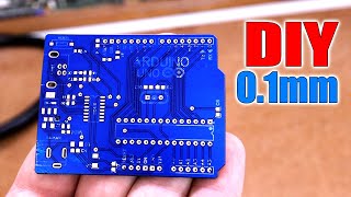 Homemade PCBs with Fiber Laser  01mm Clearance [upl. by Ettevey]