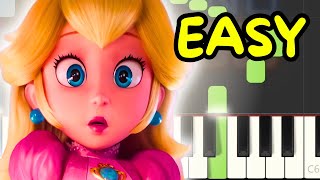 Super Mario Movie  Peaches  Jack Black  EASY piano tutorial [upl. by Ariday247]