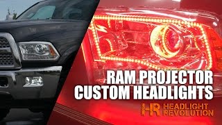 Dodge Ram Projector LED Halo Headlights  Flow Series  Dream  Chasing Install [upl. by Akinnej]