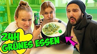 24 STUNDEN NUR GRÜNES ESSEN  Kathi Nina amp Kaan mampfen NUR GRÜNZEUG den ganzen Tag lang  Vlog [upl. by Woodhead]