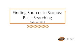 Finding Sources in Scopus Basic Searching [upl. by Darren]