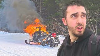 MY SNOWMOBILE CAUGHT ON FIRE  NOT CLICKBAIT [upl. by Hamas]