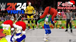 WWE 2K24 quotHomero y Vegeta Matan a SANTA CLAUSquot  Especial de Navidad 2024 [upl. by Mastic]