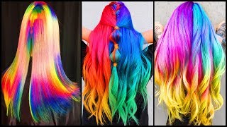 Top 10 Best Hair Color Transformation Rainbow Hair Tutorials Compilations 2019 [upl. by Orsay]