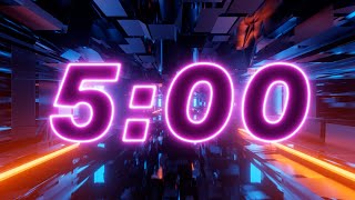 5 Minute FUTURE TUNNEL Countdown Timer with Music 🤖⏳ 4K [upl. by Fachan259]