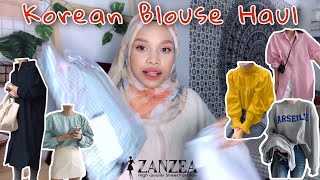 Zanzea Korean Blouse Haulll  Try On Haul  Natasya Najwa [upl. by Christis]