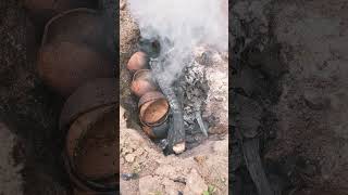 Making charcoal at home 🔥 charcoal biochar permaculture [upl. by Aisatnaf]